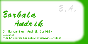 borbala andrik business card